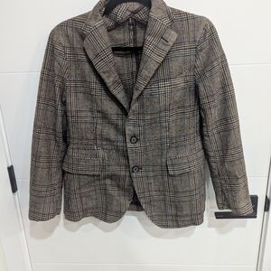 Tagliatore Italian Virgin Wool Plaid Blazer | Made in Italy | Fits Women’s XS
